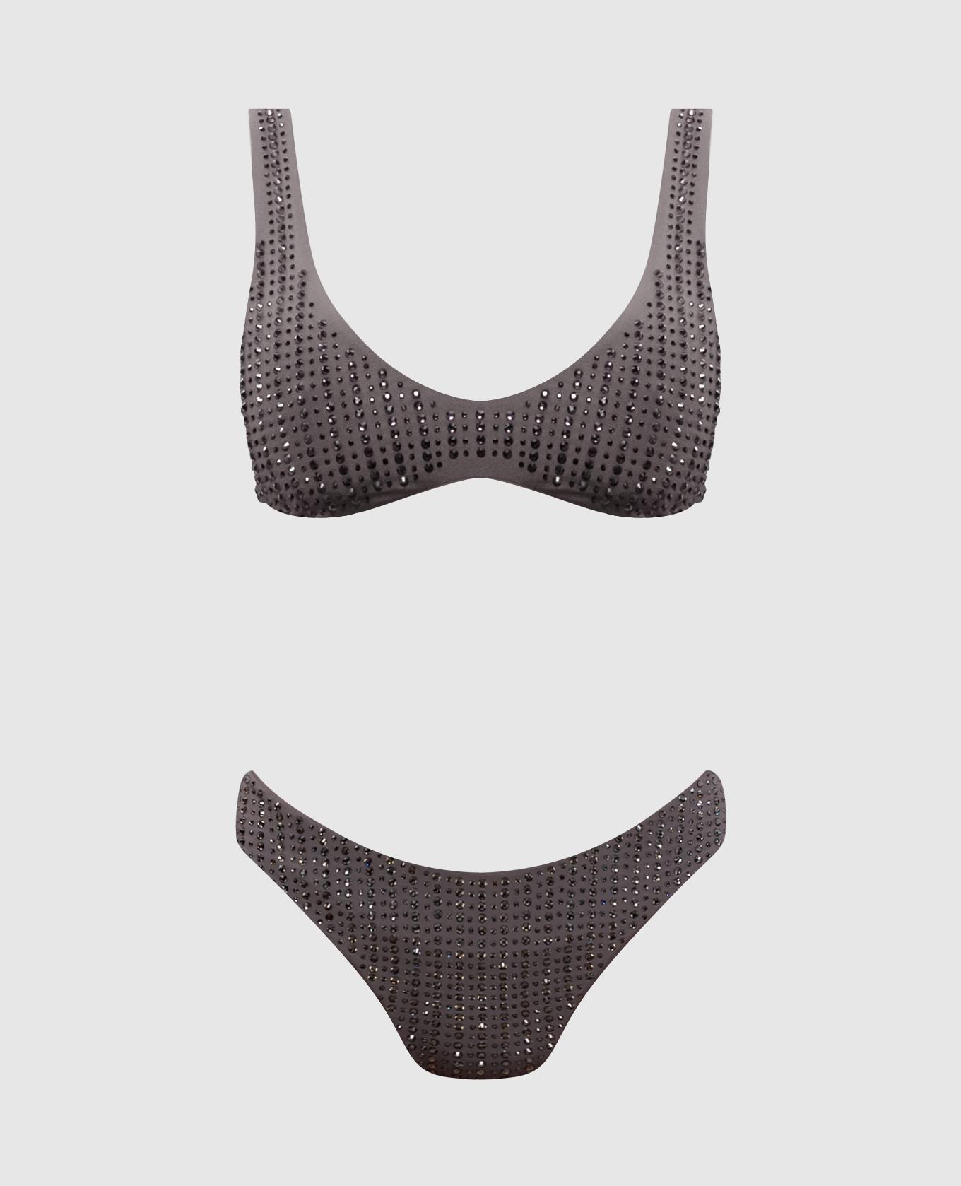 Malibu gray swimsuit with crystals