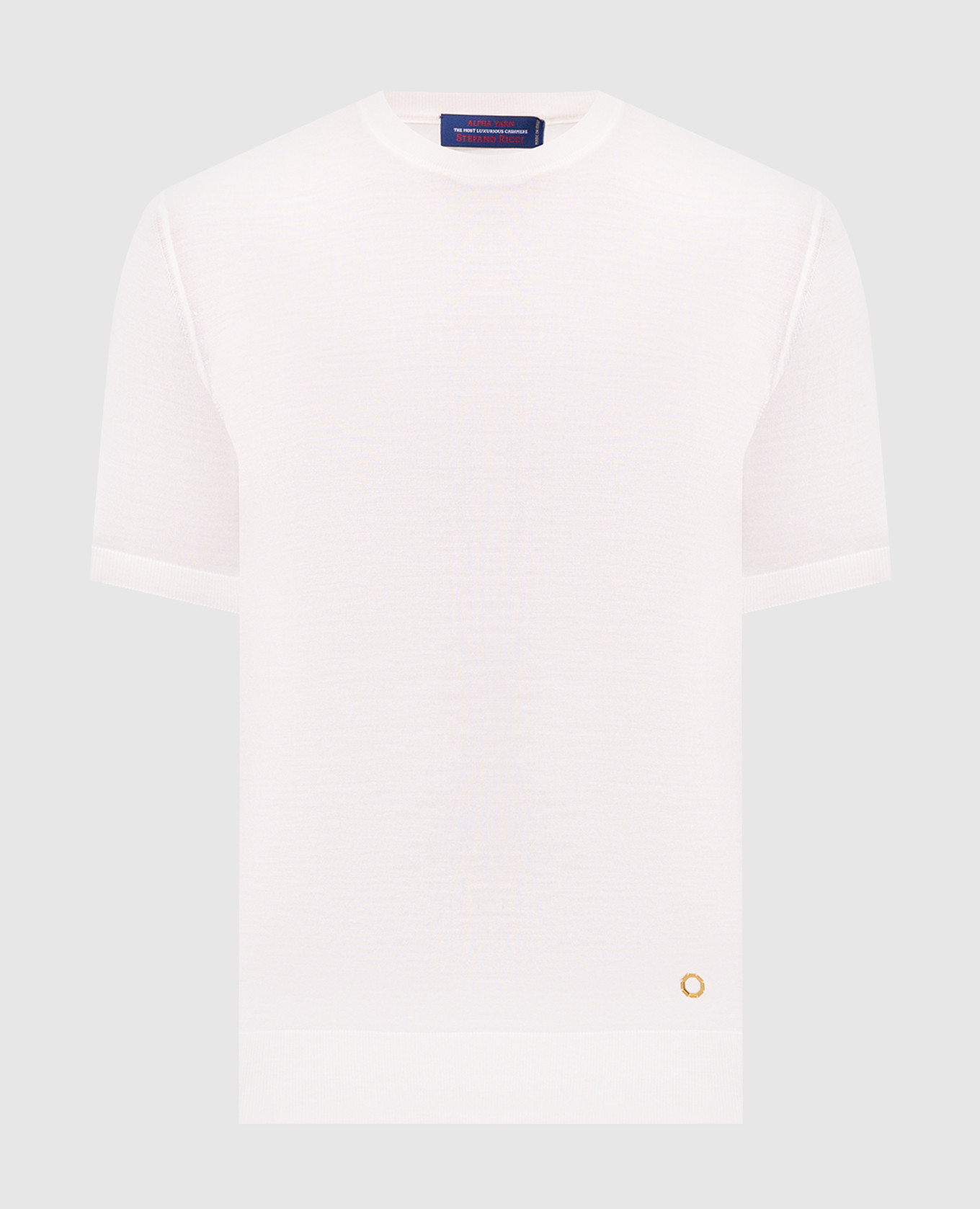 Ivory wool, cashmere and silk T-shirt