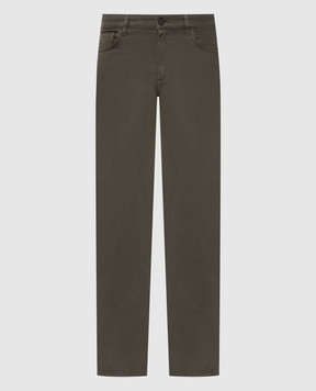 Stefano Ricci Green pants with logo patch MST63B0010T0234
