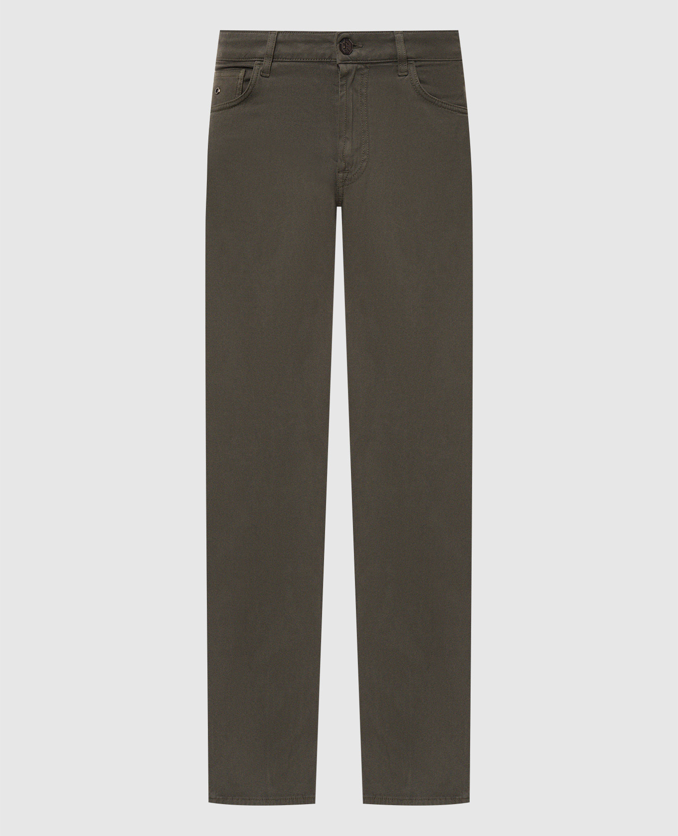 Green pants with logo patch