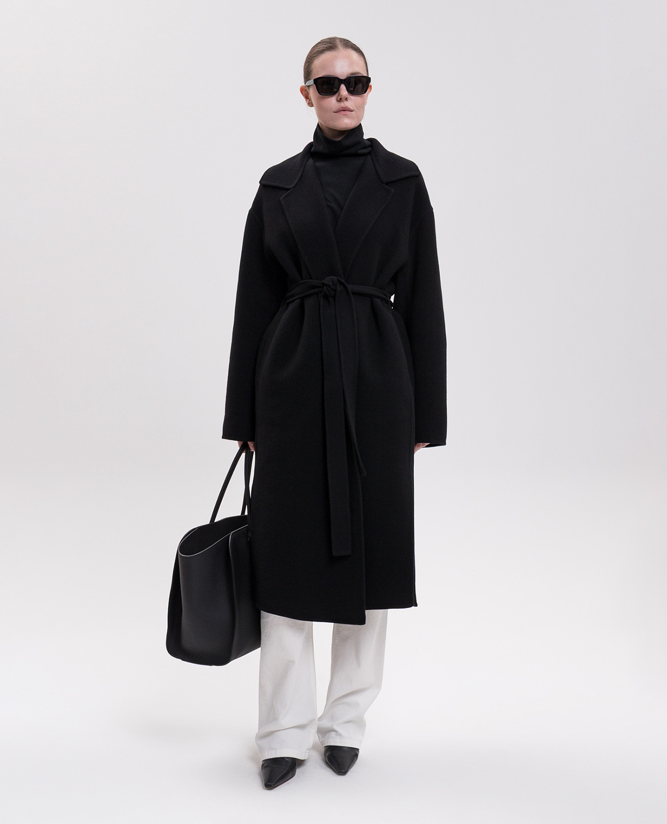 Ciara black wool coat The Row 2
