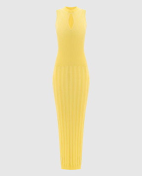 Balmain Yellow ribbed dress GF1RJ220KJ45