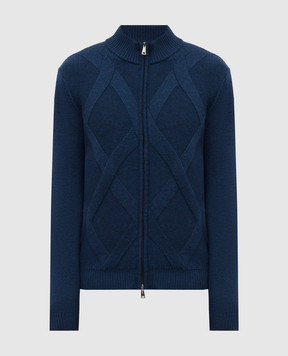 Cashmere&Whiskey Blue merino wool cardigan CH08