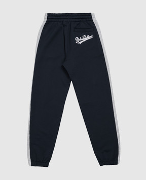 Dolce&Gabbana Kids' blue joggers with logo print L4JPMGG7PWP814