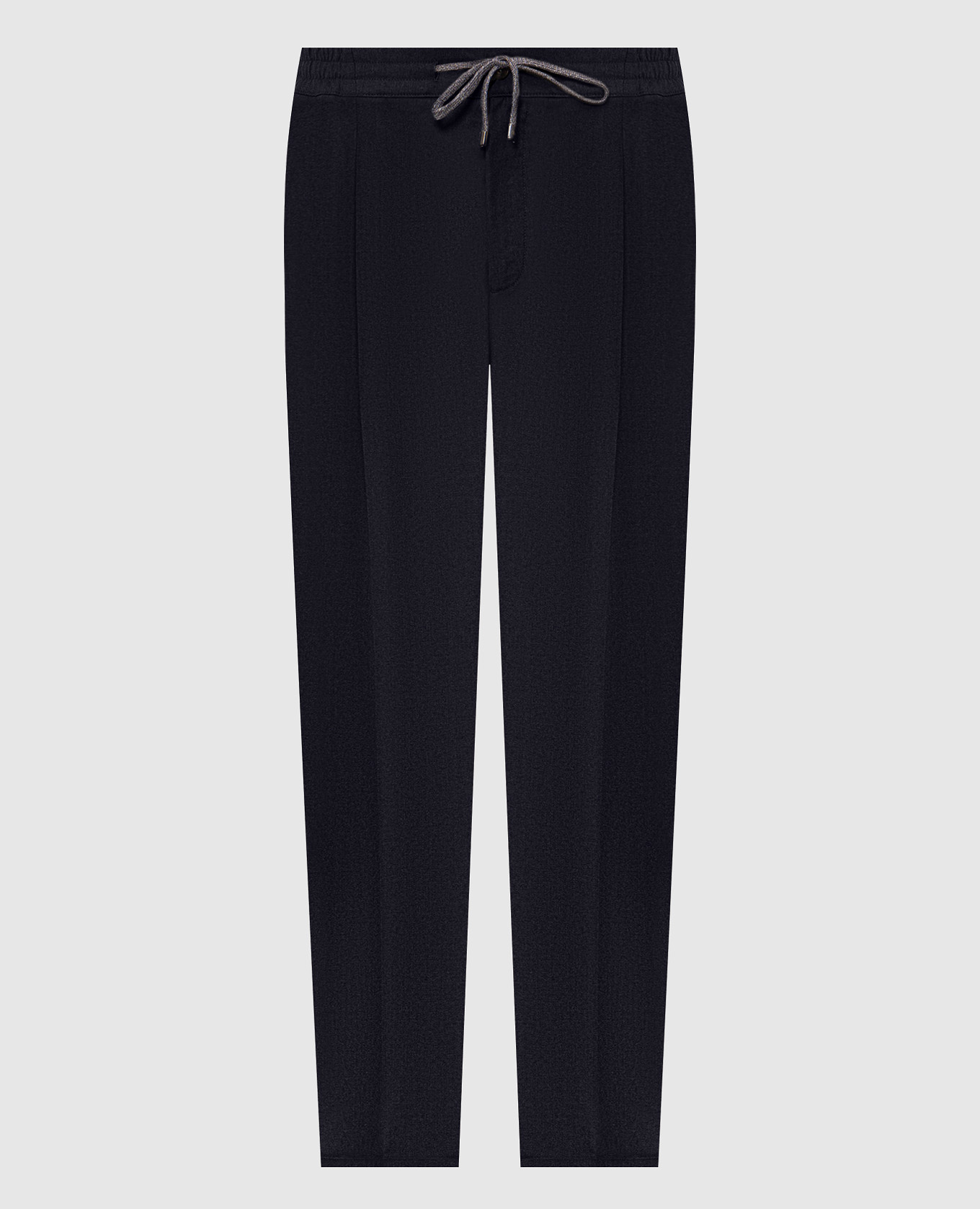 Blue wool and cashmere pants