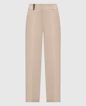 Peserico Beige wool trousers with lapels A04079U03359