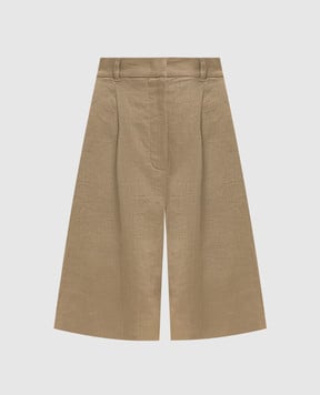 Max Mara Brown linen CARAVAN Bermuda shorts MSTCARAVAN