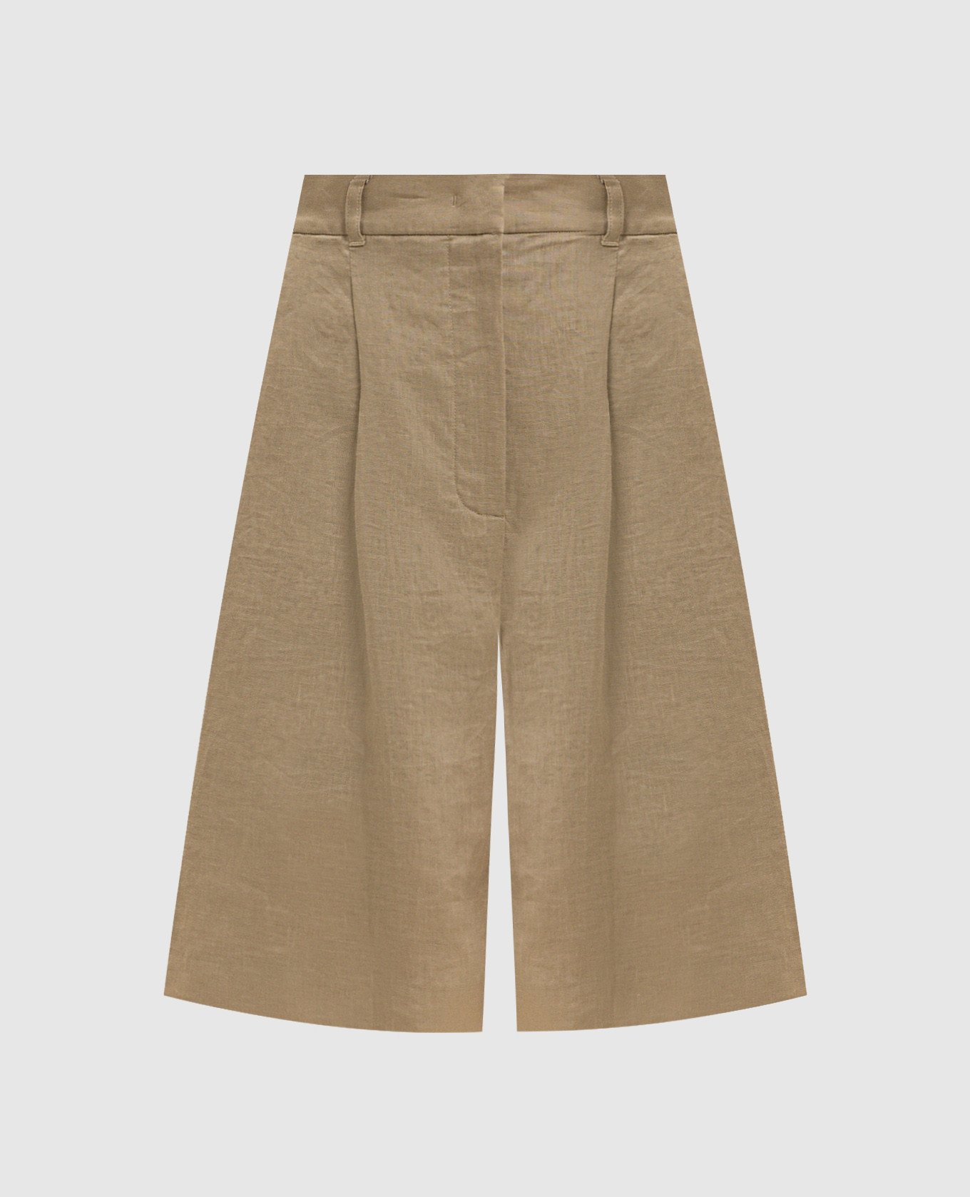 Brown linen CARAVAN Bermuda shorts