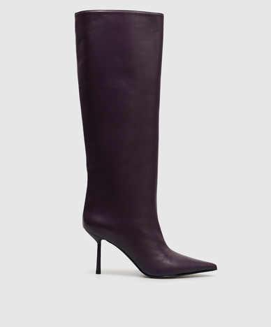 Purple leather boots BELLA