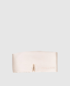 Dore & Rose Beige silk sleep mask with logo DEEPSLEEPMASK