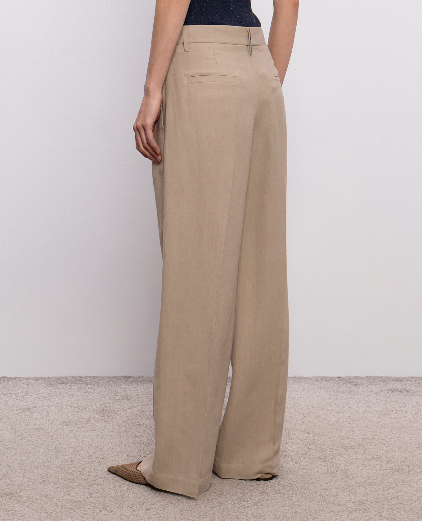 Beige linen pants Brunello Cucinelli 4