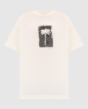 Palm Angels Ivory T-shirt with logo print PAMAA001JR019