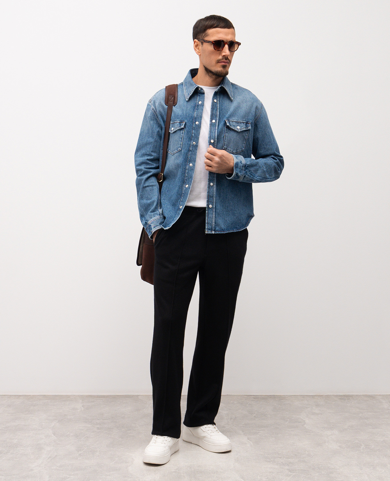 

Blue denim shirt with logo Givenchy