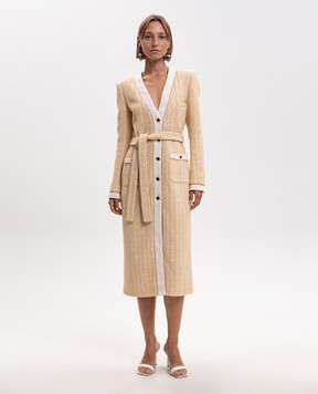 Alessandra Rich Yellow tweed dress with lurex FABX4474F4811