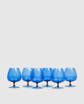 La Reine Set of blue Joy cognac glasses 6 pcs JOYCOGNAC