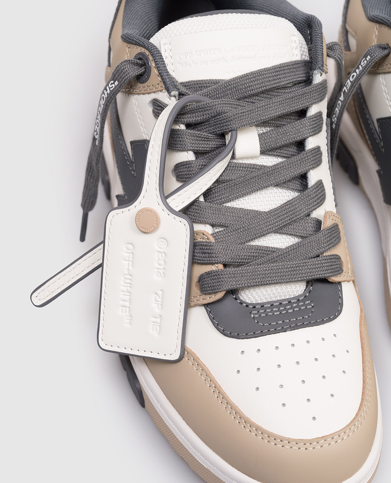 

Out Of Office beige leather sneakers Off-White