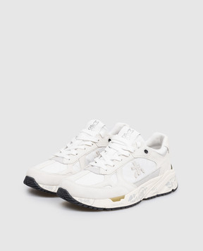 Premiata White combination sneakers Mased with emblem MASED7823