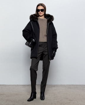 Paolo Moretti Black reversible sable fur jacket BERENICE