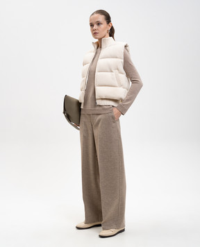 Bottega Veneta Beige wool and cashmere pants 835267V3OO0