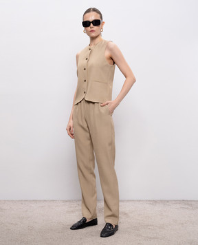 Loulou de Saison Beige PACO vest with wool PACO