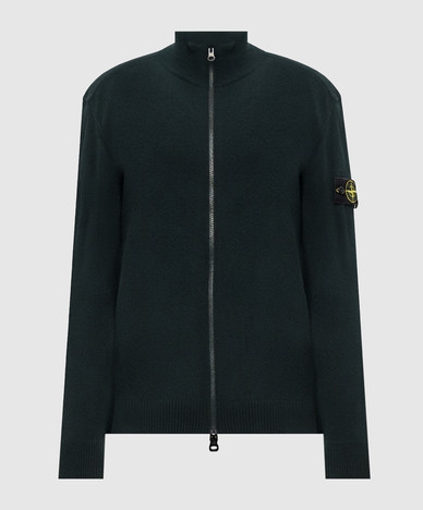 Green wool cardigan