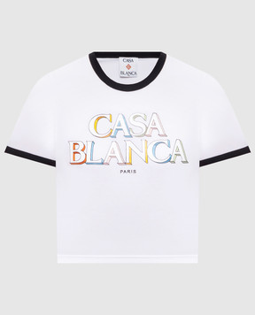 Casablanca White cropped T-shirt with logo print WPF26JTS01002