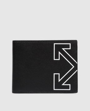 Off-White Black leather wallet with embossed logo OMNC094C99LEA001