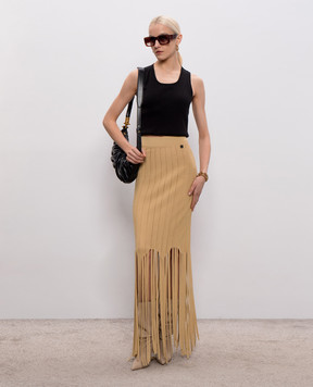 Balmain Black ribbed tank top GF0EB075BD10