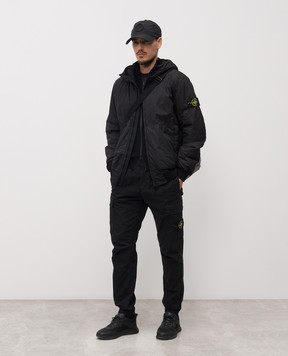 Stone Island Black jacket with logo patch L1S154100110S0A23