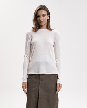 Loulou de Saison ORTIGIA longsleeve in ivory with ribbed wool ORTIGIALDS
