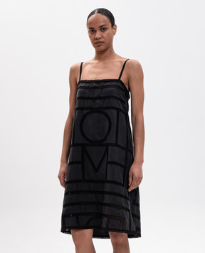 Toteme Black silk dress with embroidery 253WRD0266FB0491