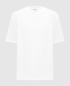Balmain White T-shirt with a pattern GH1EG200JL67