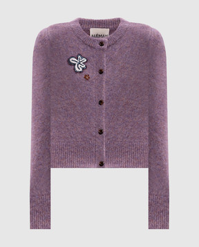 Alemais Reggie purple cropped cardigan 7556K