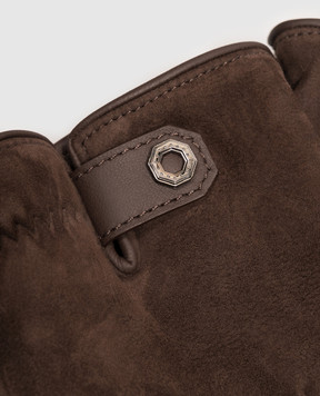 Stefano Ricci Brown suede gloves MUG6300020LACONV