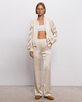 Off-White Beige sweatpants with lace 2FH00650B