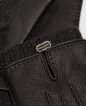 Agnona Blue leather gloves MY10U201K1213