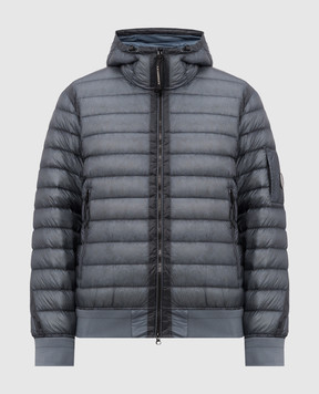 C.P. Company Blue down jacket with logo patch MOW751A110416A