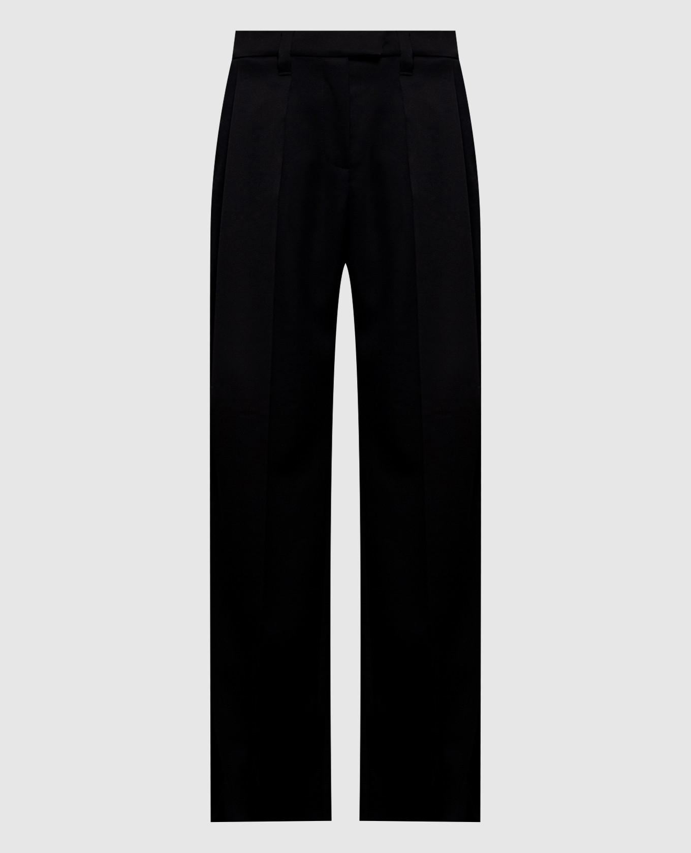 Black wool pants with monil chain