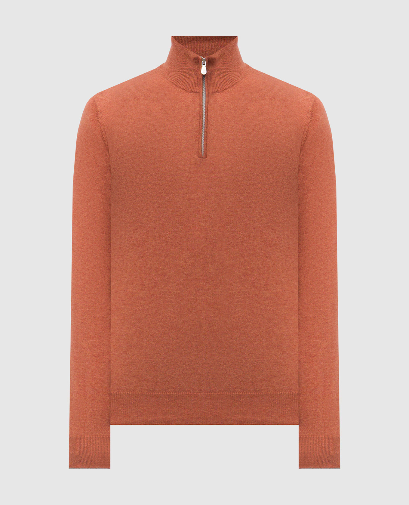 

Orange cashmere jumper with zipper Brunello Cucinelli