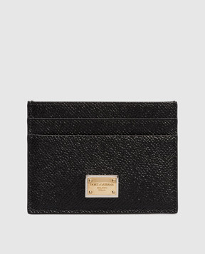 Dolce&Gabbana Black leather cardholder with logo BI0330A1001
