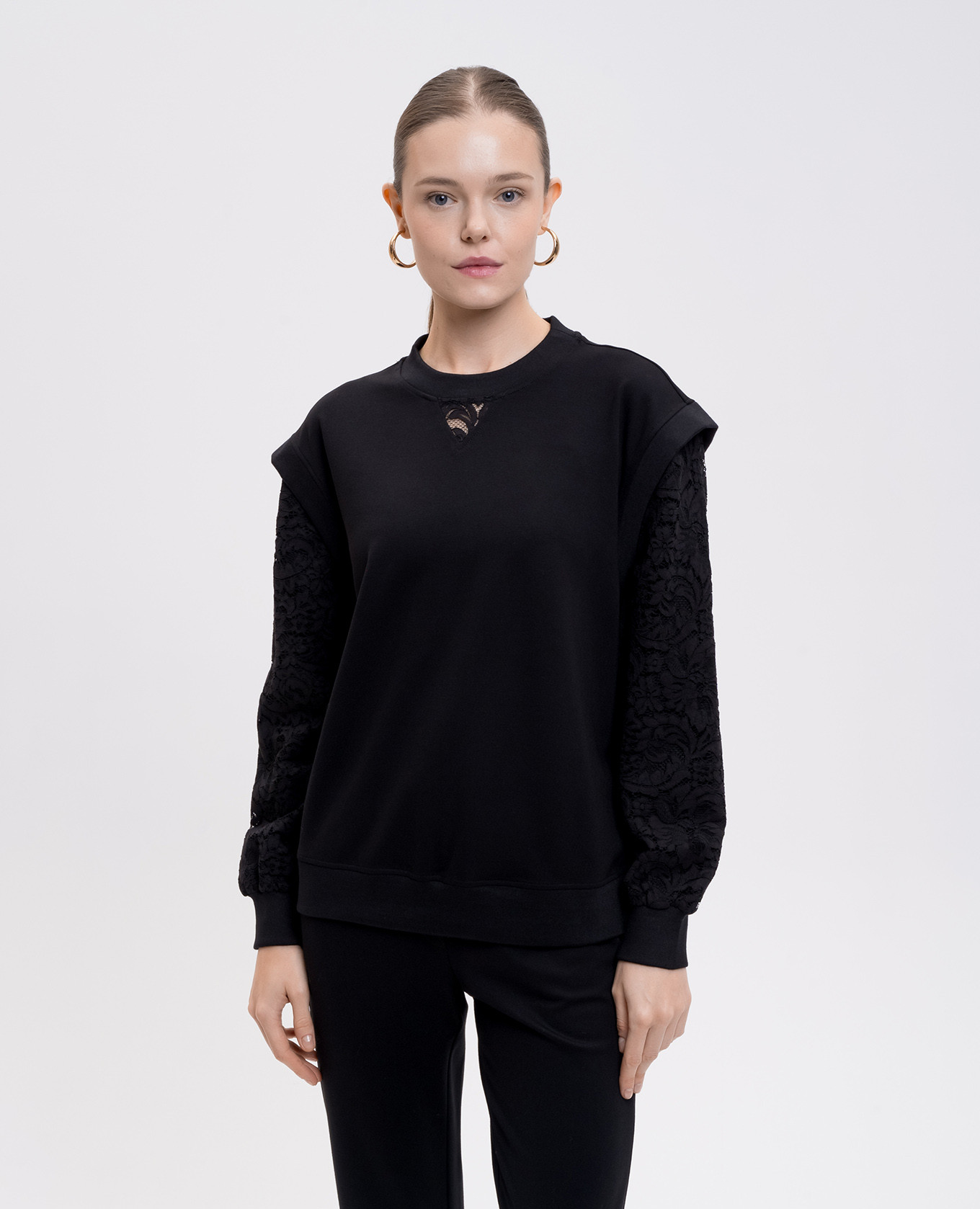 

Black jumper with lace Twinset