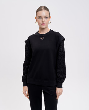 Twinset Black jumper with lace 252LL2JCC