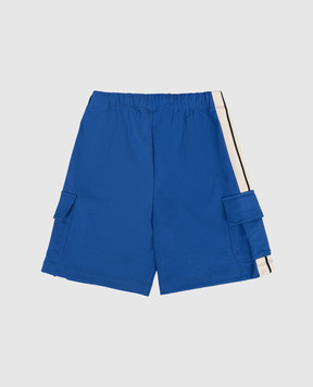 Palm Angels Children's blue cargo shorts PBCL004S26FLE001