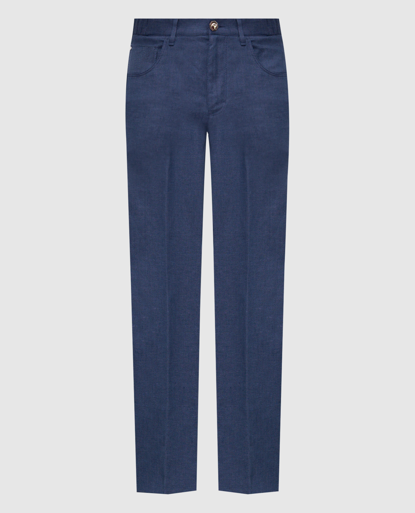 Blue linen and silk pants