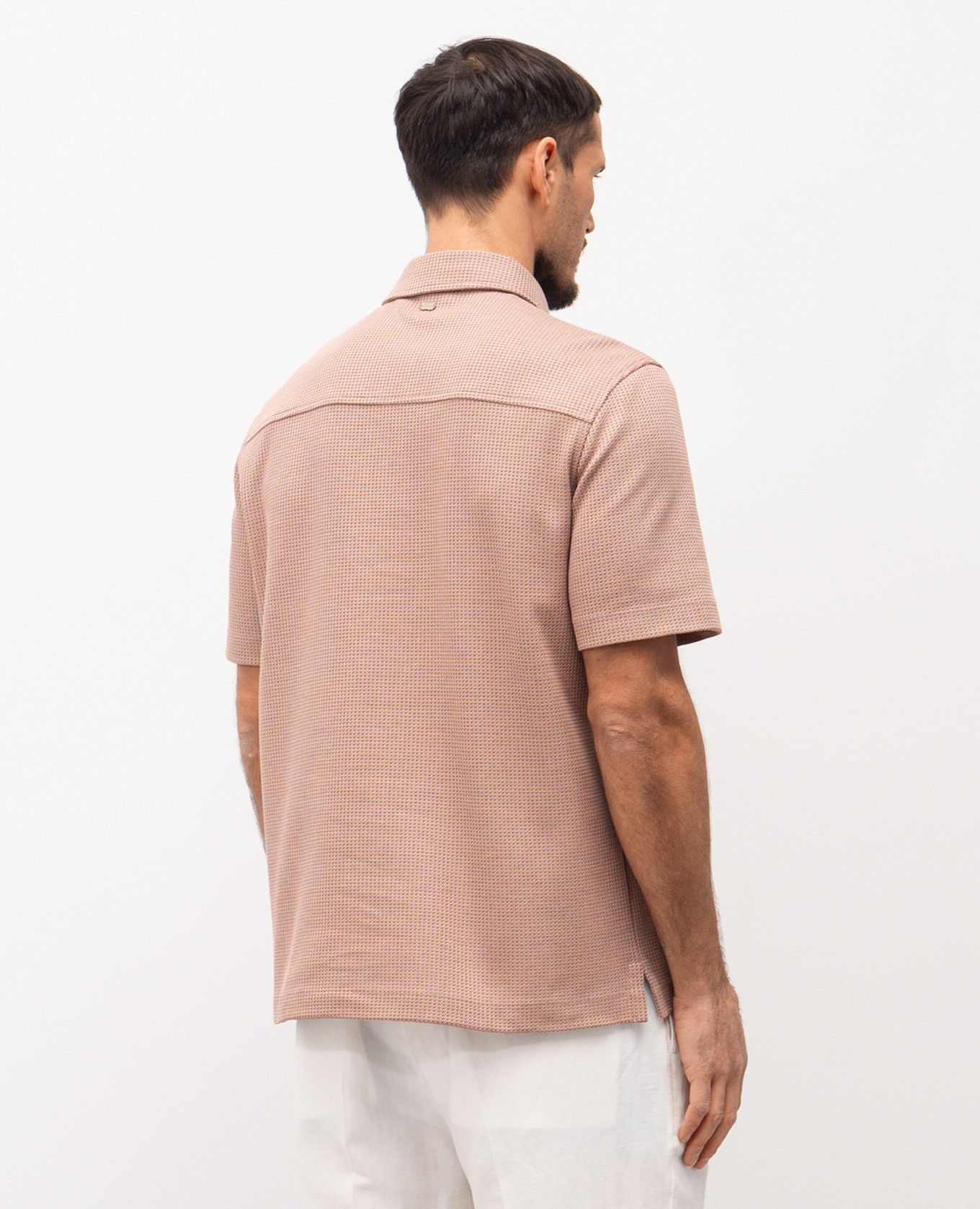 Brown polo shirt with linen and silk pattern Agnona 4