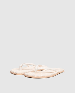 Ermanno Scervino Beige patent leather flip-flops D488Z745KRH