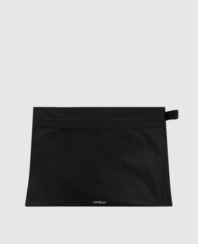 Off-White Black travel set of covers and sleep mask with contrast print OMNJ001C99FAB001