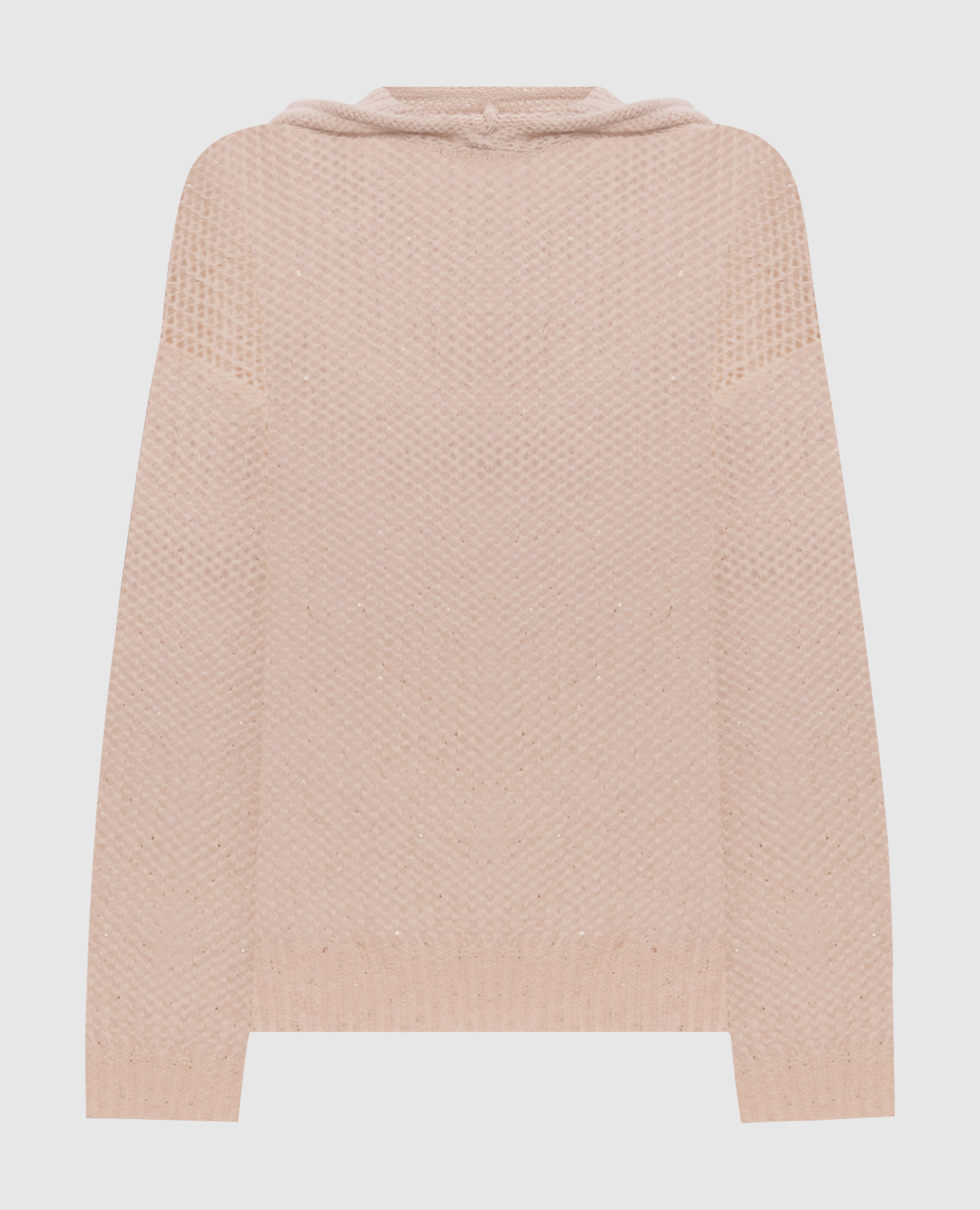 Beige openwork hoodie with sequins Peserico
