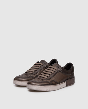 Dolce&Gabbana Brown leather Portofino sneakers CS2378AW467