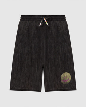 Misbhv Smile black shorts with a reaper effect 260M300